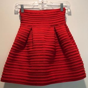 A line with pleats red skirt - H&M